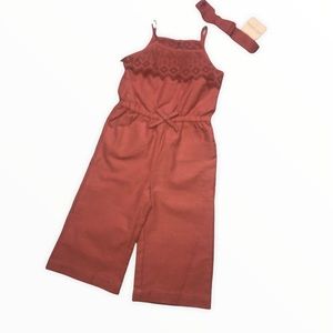 Rachel Zoe Girls' Wide Leg Romper With Headband